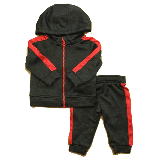 Athletic Works Boys Black | Red Track Suit Size: 6-9 Months Black | Red