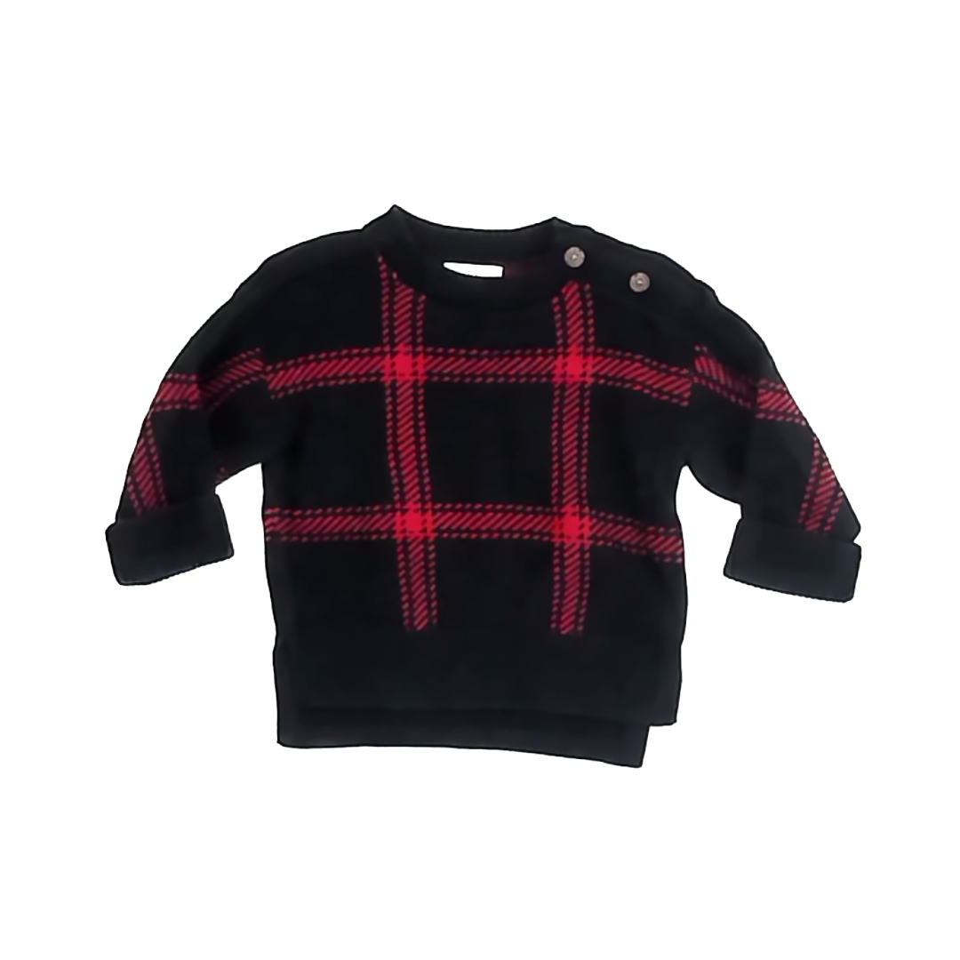 Banana Republic Unisex Black | Red Sweater Size: 18-24 Months Black | Red