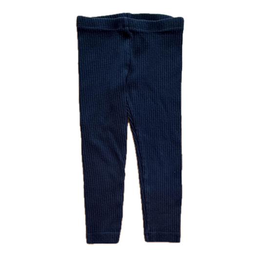 Tea Collection Girls Black Ribbed Leggings Size: 4T Black Ribbed