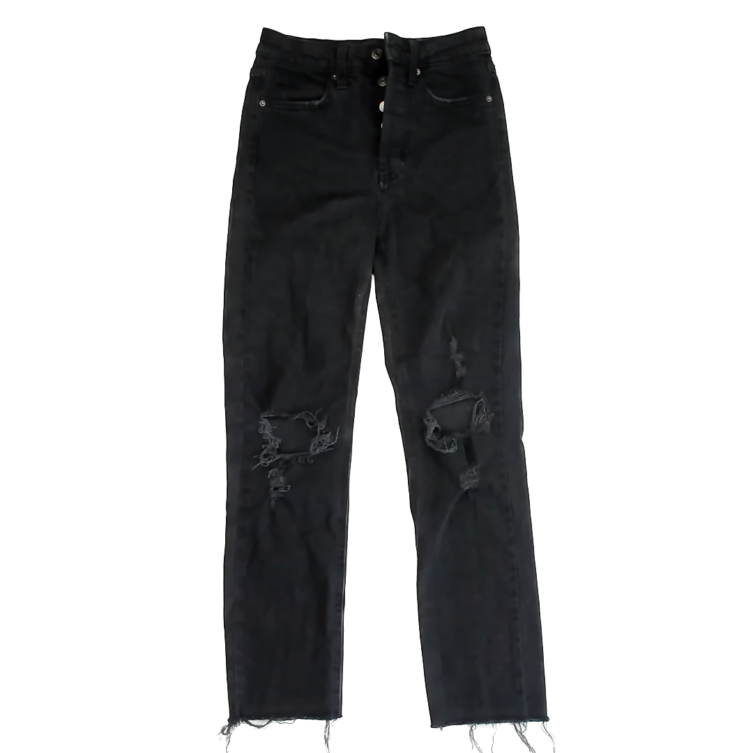 Wild Fable Girls Black Ripped Denim Jeans Size: 00 Black Ripped Denim