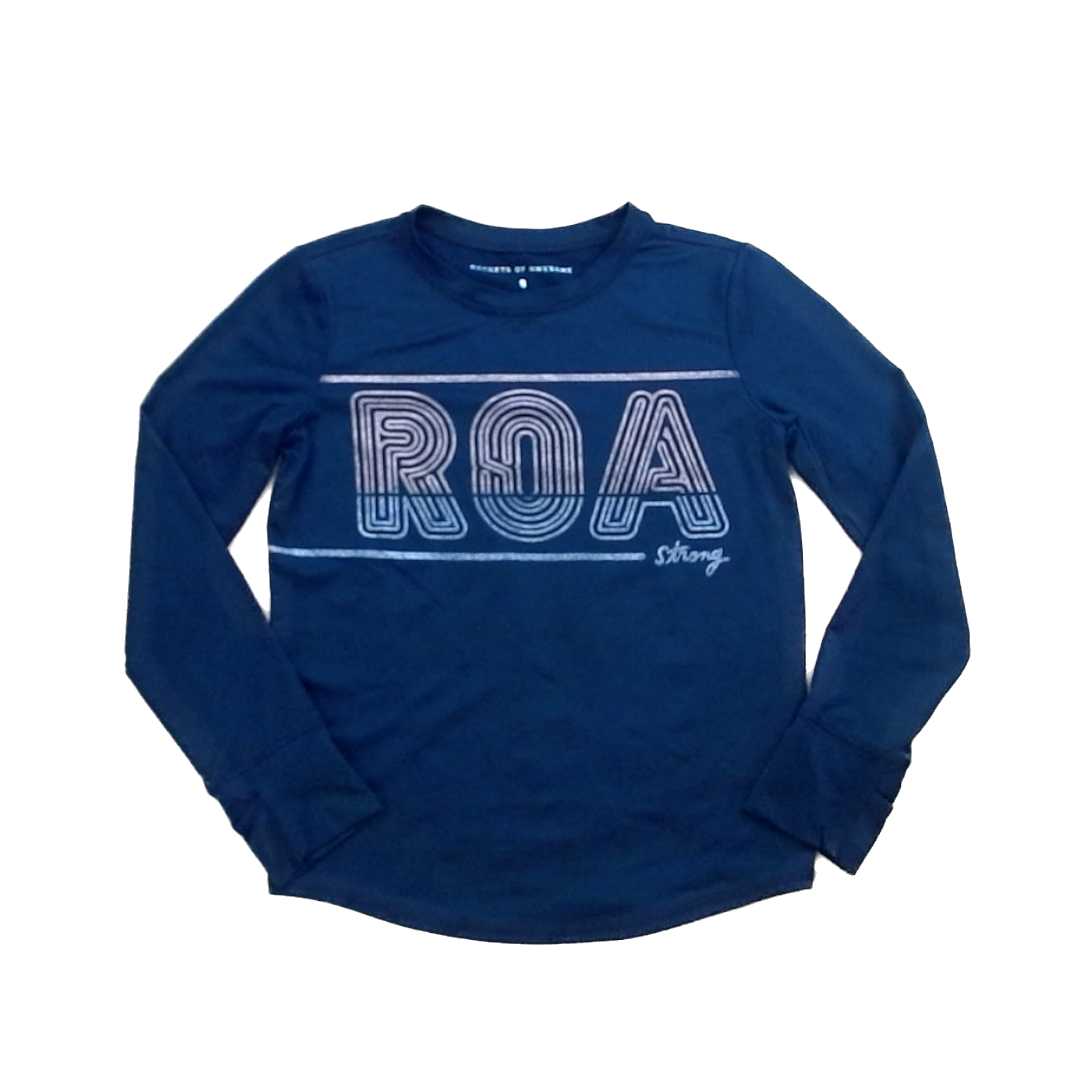 Rockets Of Awesome Girls Black | Rose Gold and Silver ROA Long Sleeve T-Shirt Size: 8 - 14 Years Black | Rose Gold and Silver ROA