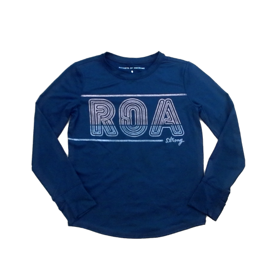 Rockets Of Awesome Girls Black | Rose Gold and Silver ROA Long Sleeve T-Shirt Size: 8 - 14 Years Black | Rose Gold and Silver ROA