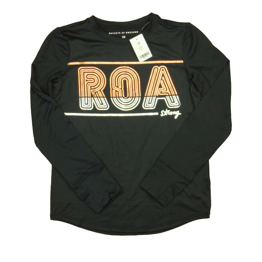 Rockets Of Awesome Girls Black | Rose Gold | Silver Long Sleeve T-Shirt Size: 10 Years Black | Rose Gold | Silver