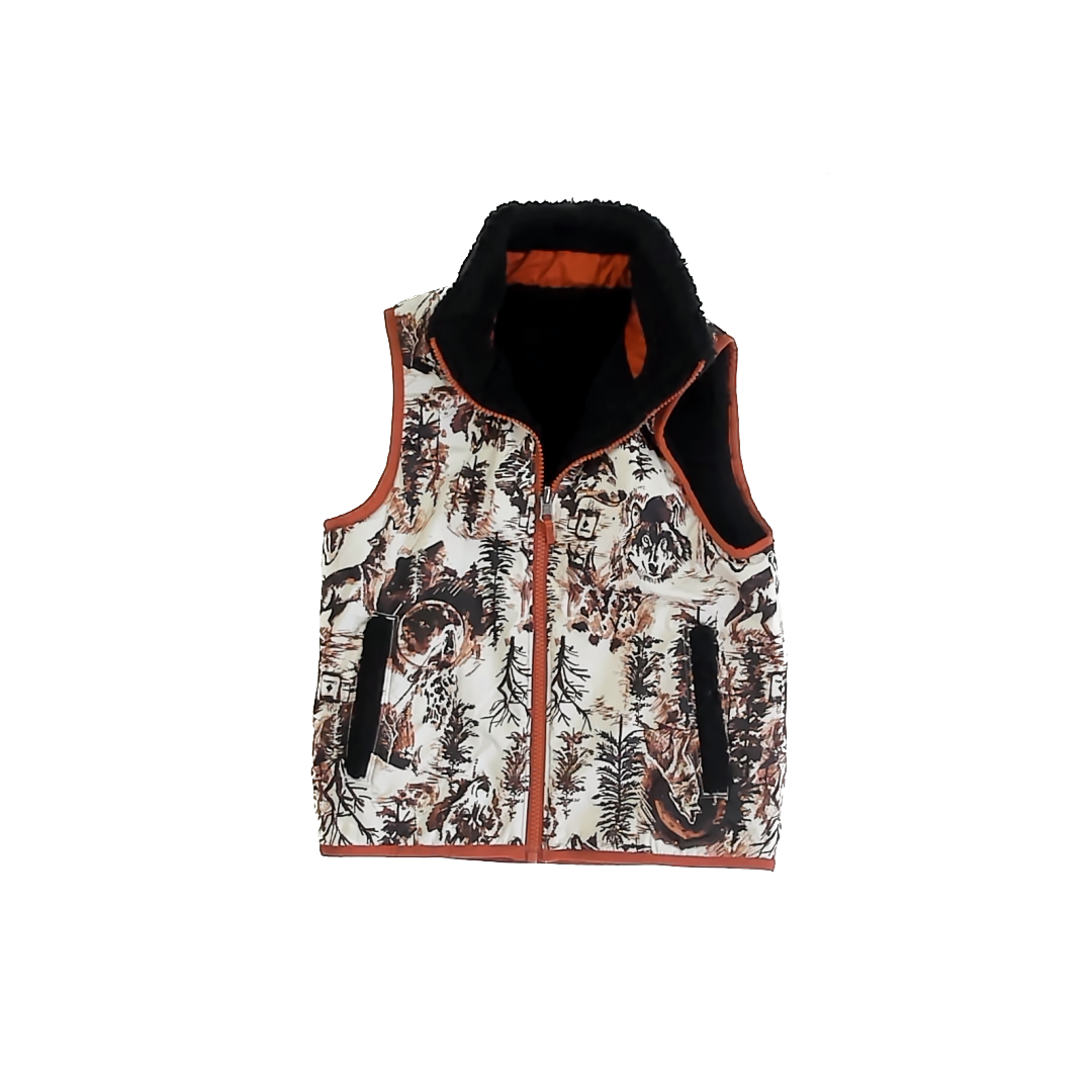 Columbia Boys Black | Rust Reversible Vest Size: 6 Years Black | Rust Reversible