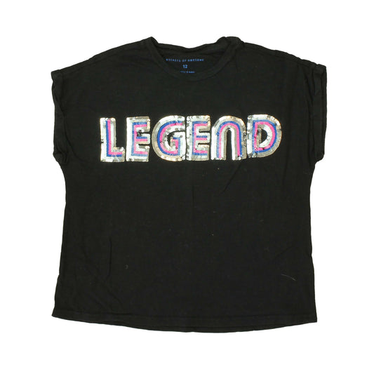 Rockets Of Awesome Girls Black | Sequins | Legend T-Shirt Size: 12 Years