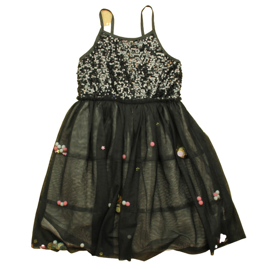 Cat & Jack Girls Black Sequins Dress Size: 7-8 Years Black Sequins