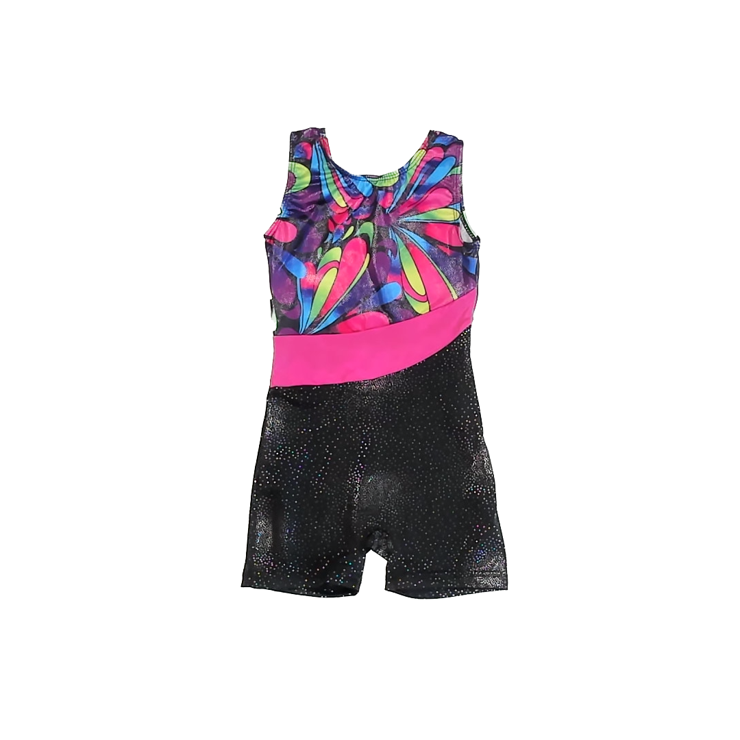 Unknown Girls Black Shiny Leotard Size: 6-7 Years* Black Shiny