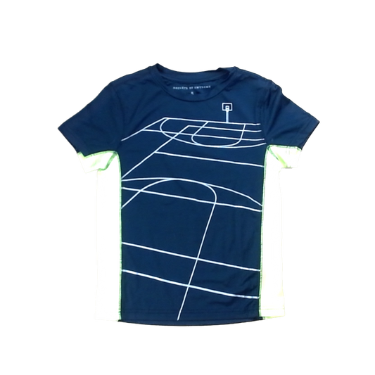 Rockets Of Awesome Boys Black | Silver Basketball Court | Neon Green Sides T-Shirt Size: 5T Black | Silver Basketball Court | Neon Green Sides