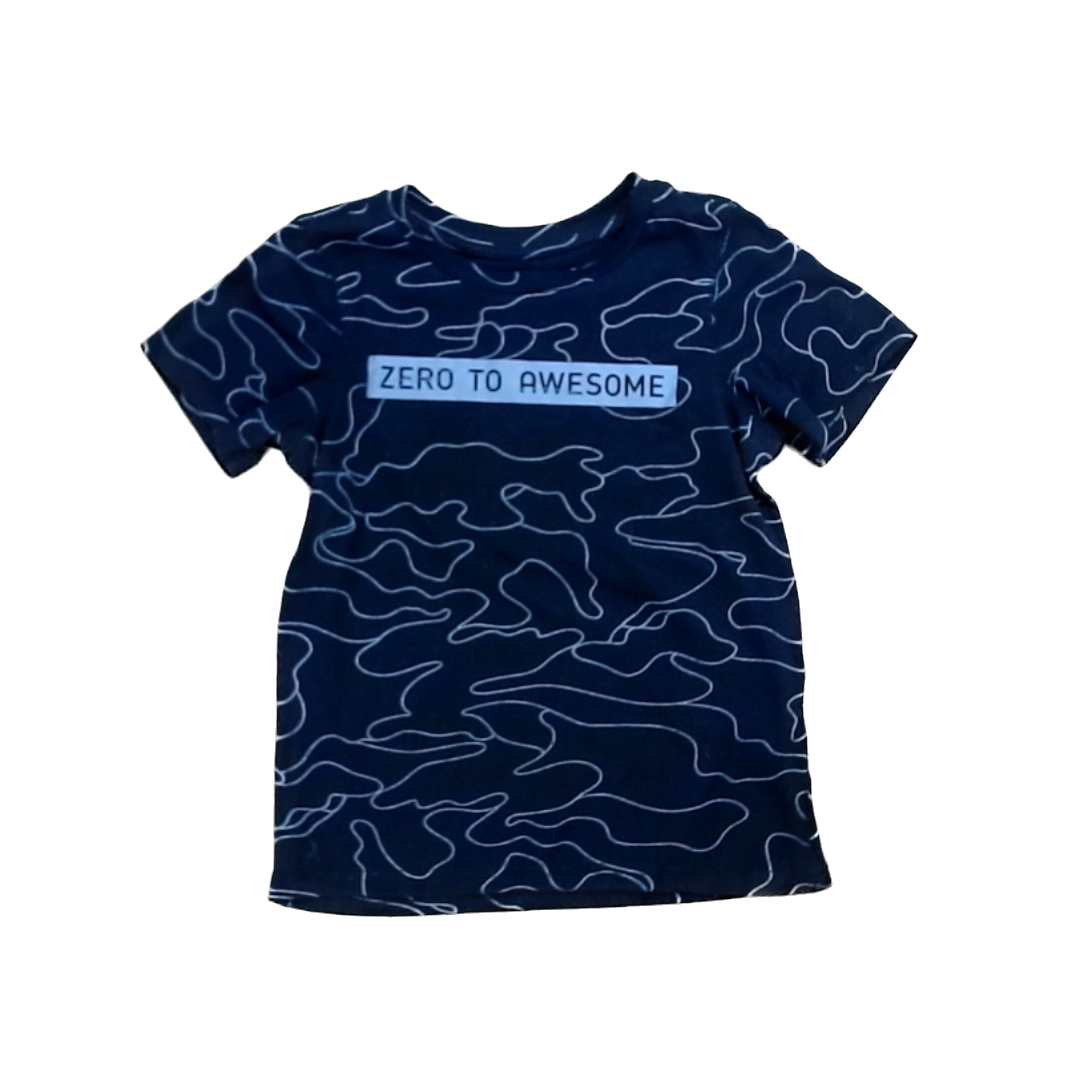 Rockets Of Awesome Boys Black | Silver Line Work | Zero to Awesome Short Sleeve Shirt Size: 3T Black | Silver Line Work | Zero to Awesome