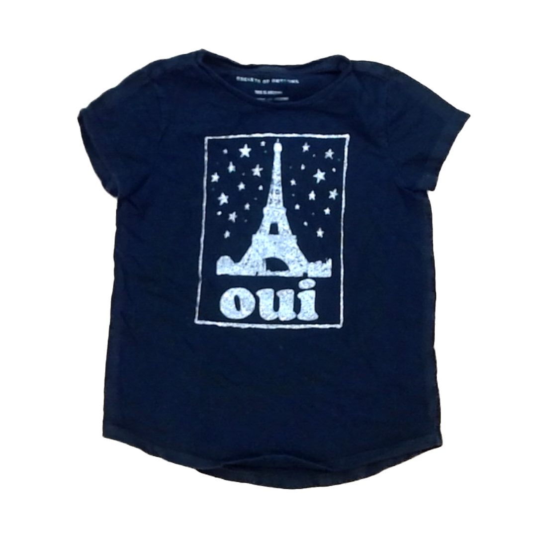 Rockets Of Awesome Girls Black | Silver Sparkle Eiffel Tower Short Sleeve Shirt Size: 6 - 7 Years Black | Silver Sparkle Eiffel Tower