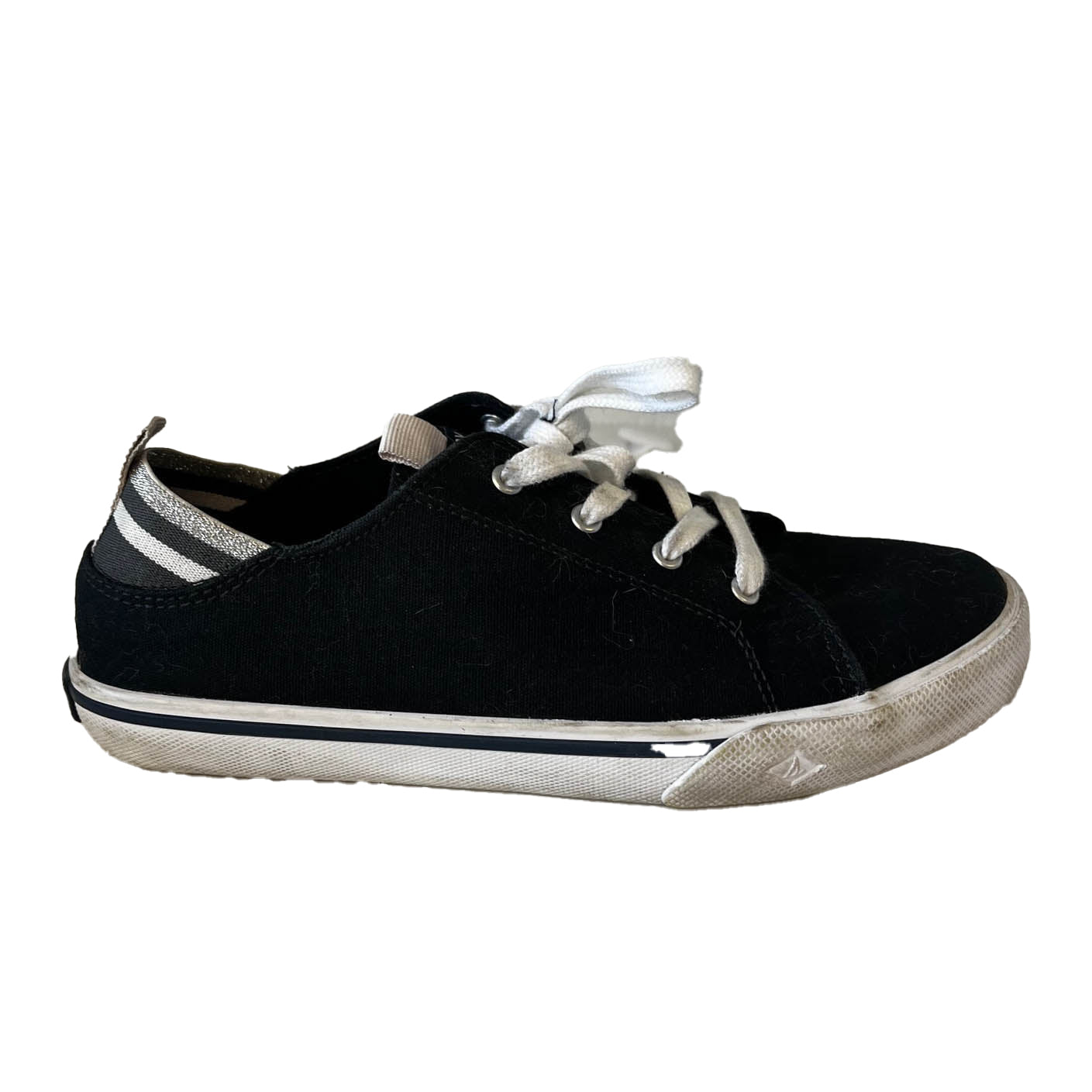 Sperry Girls Black | Silver Sparkle Sneakers Size: 4 Youth Black | Silver Sparkle