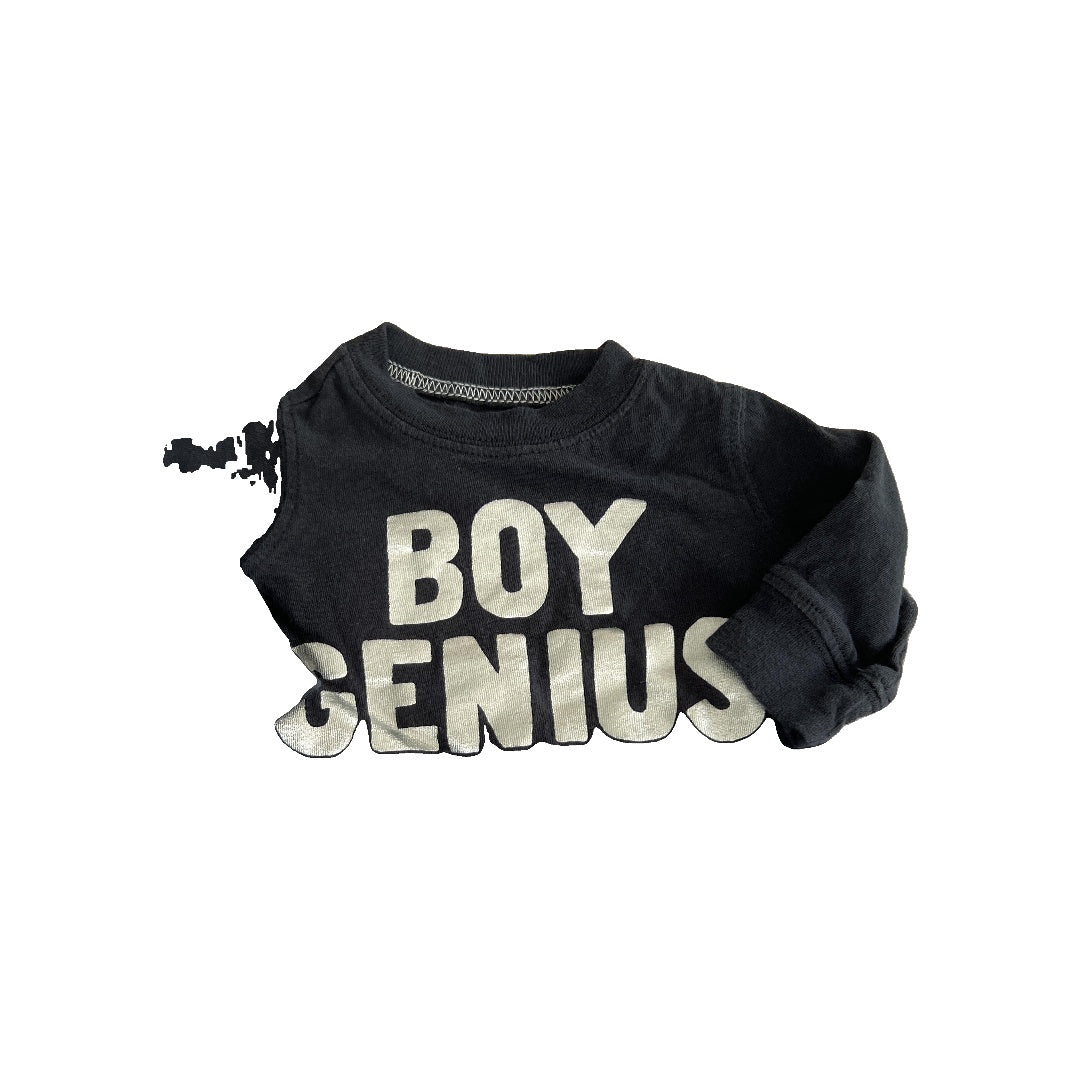 Carters Boys Black | Silver Long Sleeve Shirt Size: 3 months Black | Silver