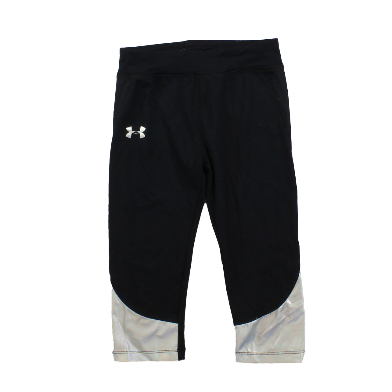 Under Armour Girls Black | Silver Athletic Pants Size: 6 Years