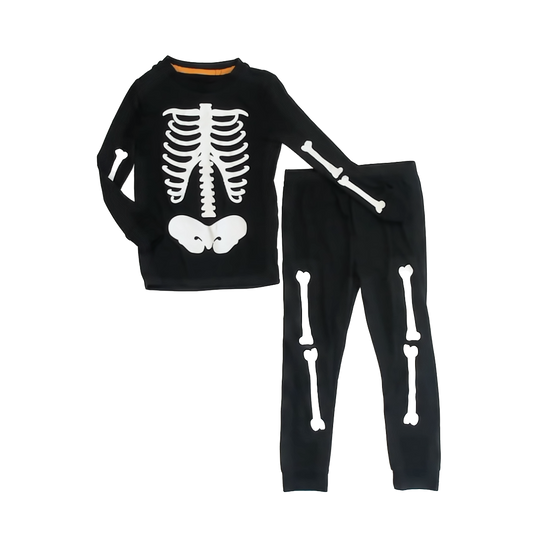 Celebrate Boys Black Skeleton 2-piece Pajamas Size: 5T Black Skeleton