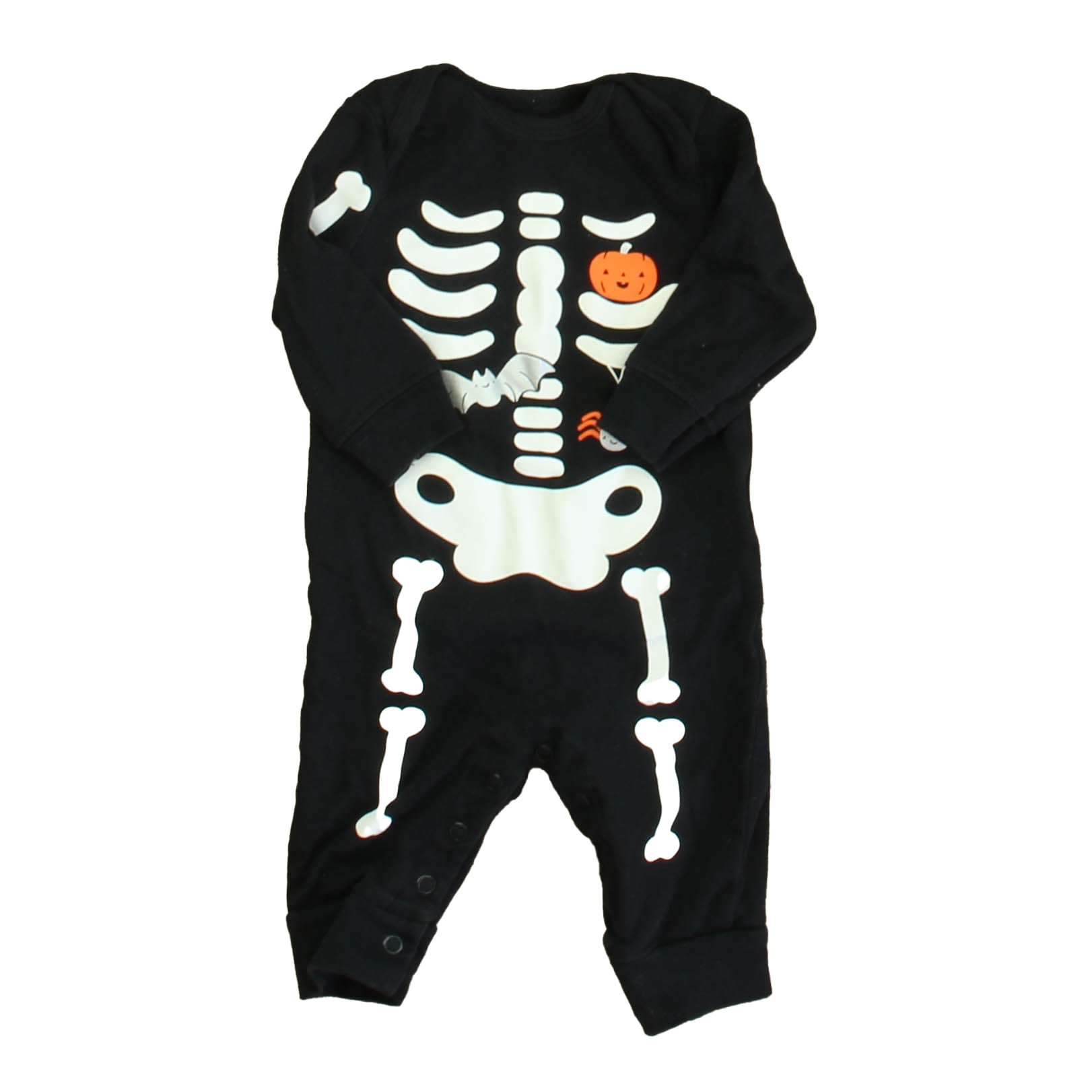 Carter's Unisex Black Skeleton 1-piece Non-footed Pajamas Size: 3 Months Black Skeleton