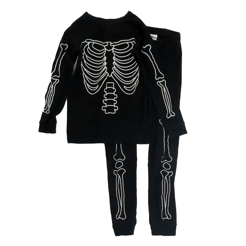 Gap Boys Black Skeleton 2-piece Pajamas Size: 6 Years Black Skeleton