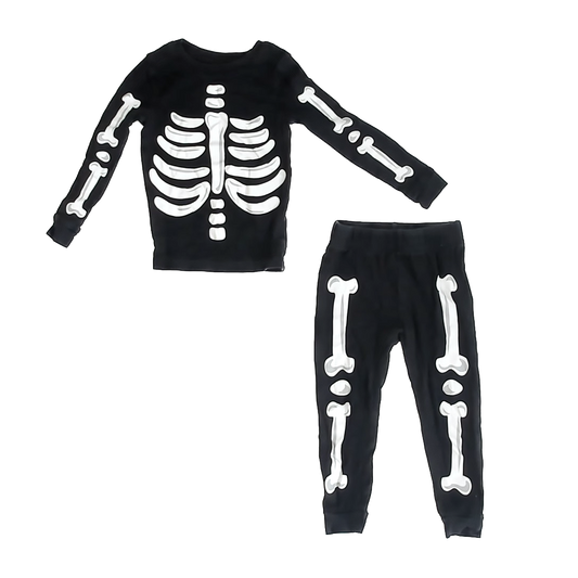 Komar Kids Boys Black Skeleton 2-piece Pajamas Size: 3T Black Skeleton