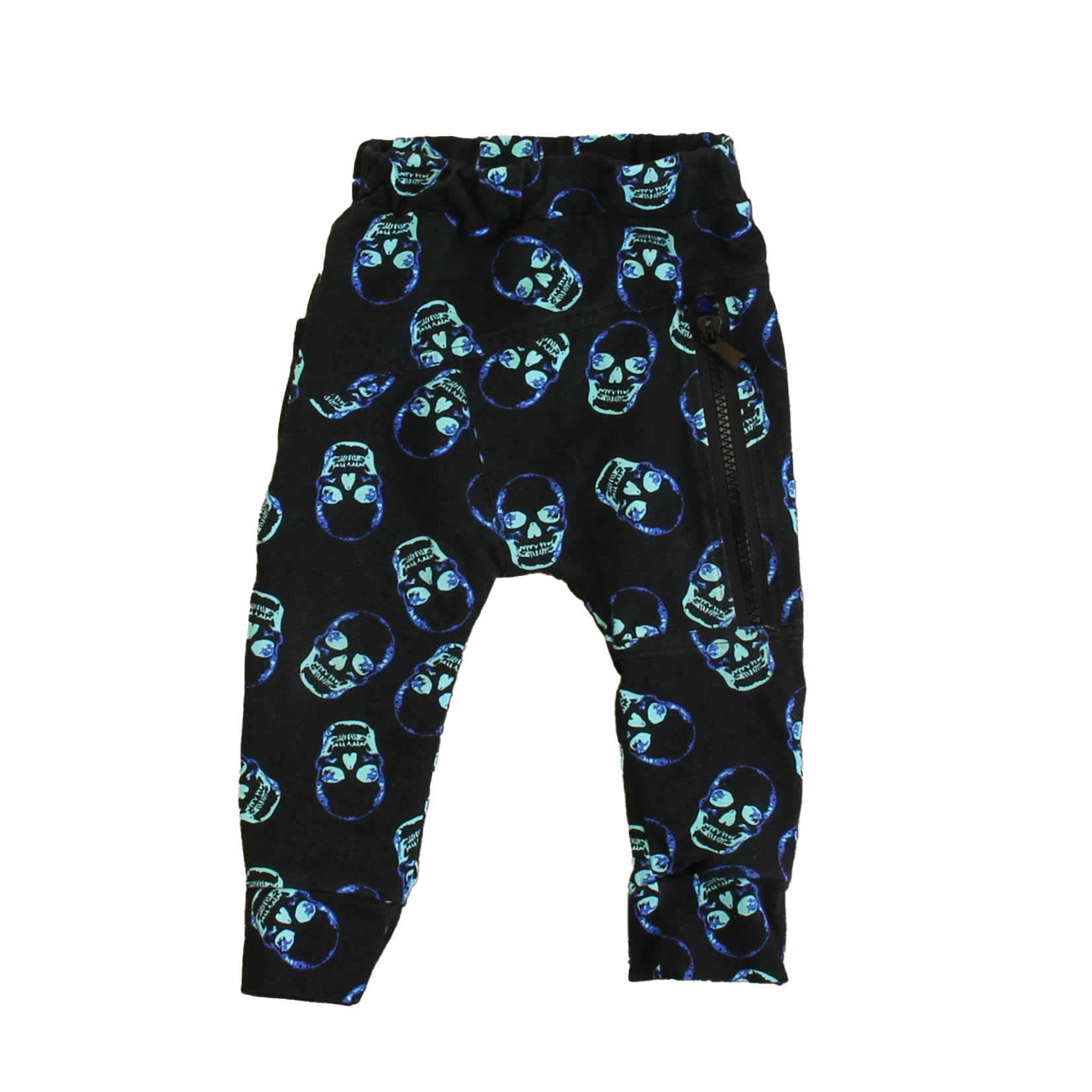 Posh Kiddos Boys Black Skulls Leggings Size: 9 Months Black Skulls