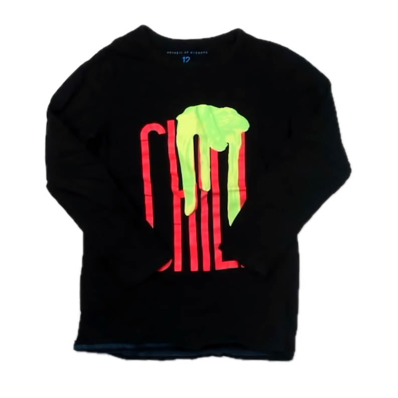 Rockets of Awesome Boys Black Slime Long Sleeve T-Shirt Size: 12 Years Black Slime
