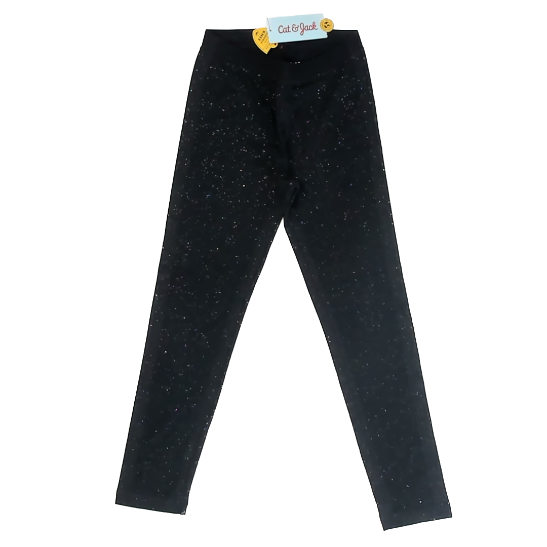 Cat & Jack Girls Black Sparkle Leggings Size: 8 Years Black Sparkle