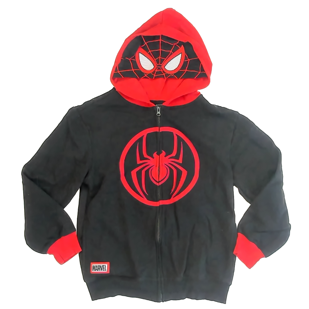 Marvel Boys Black Spiderman Hoodie Size: YL 14-16 Years Black Spiderman