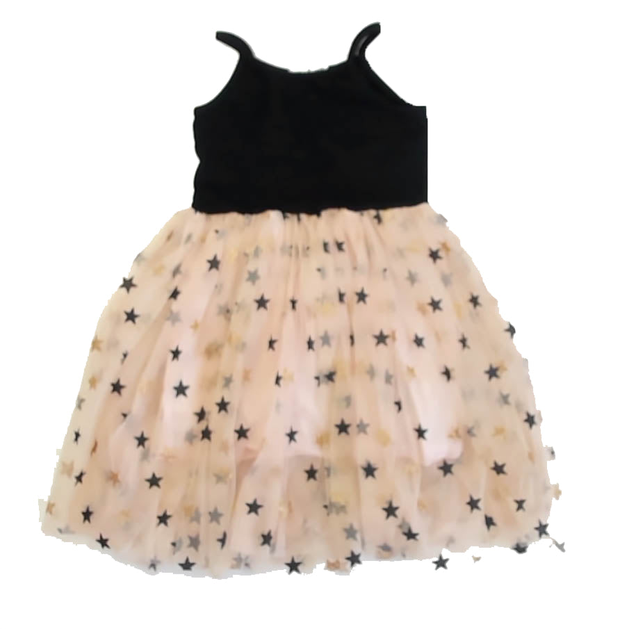 NNJXD Girls Black Stars Dress Size: 7 Years Black Stars