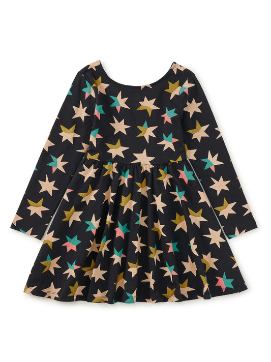 Tea Collection Girls Black Stars Dress Size: 5T Black Stars