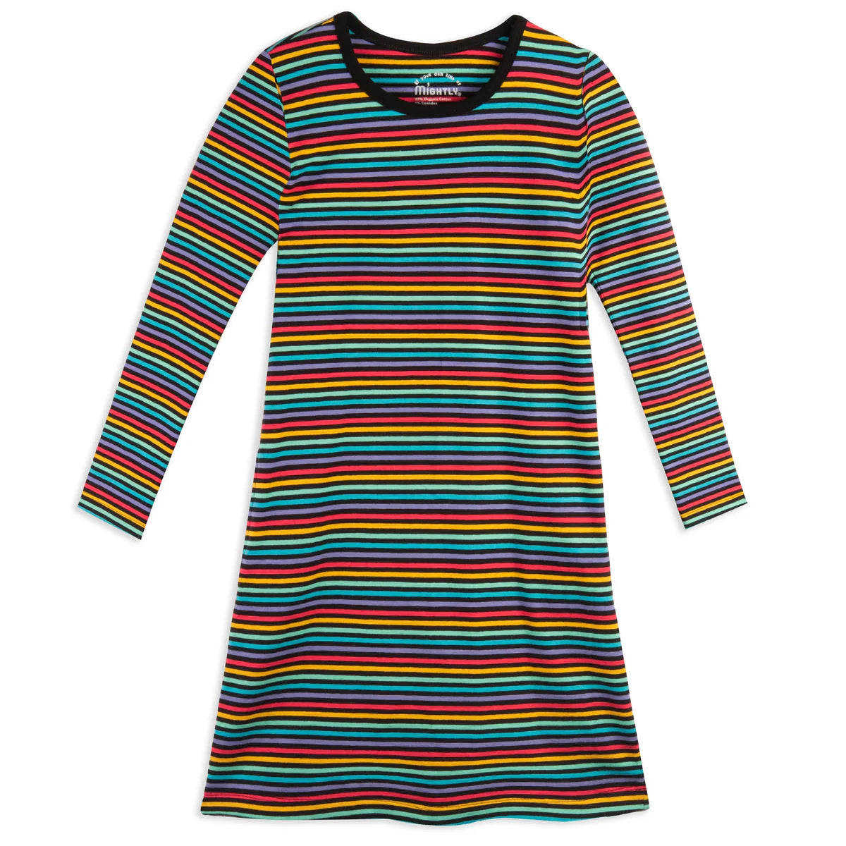 Mightly Girls Black Stripe Dress Size: 2-5T Black Stripe