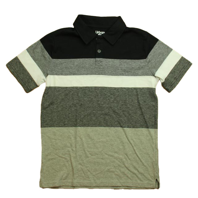 Urban Pipeline Boys Black Stripe Polo Shirt Size: 14 Years