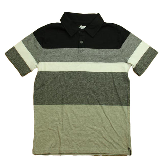 Urban Pipeline Boys Black Stripe Polo Shirt Size: 14 Years