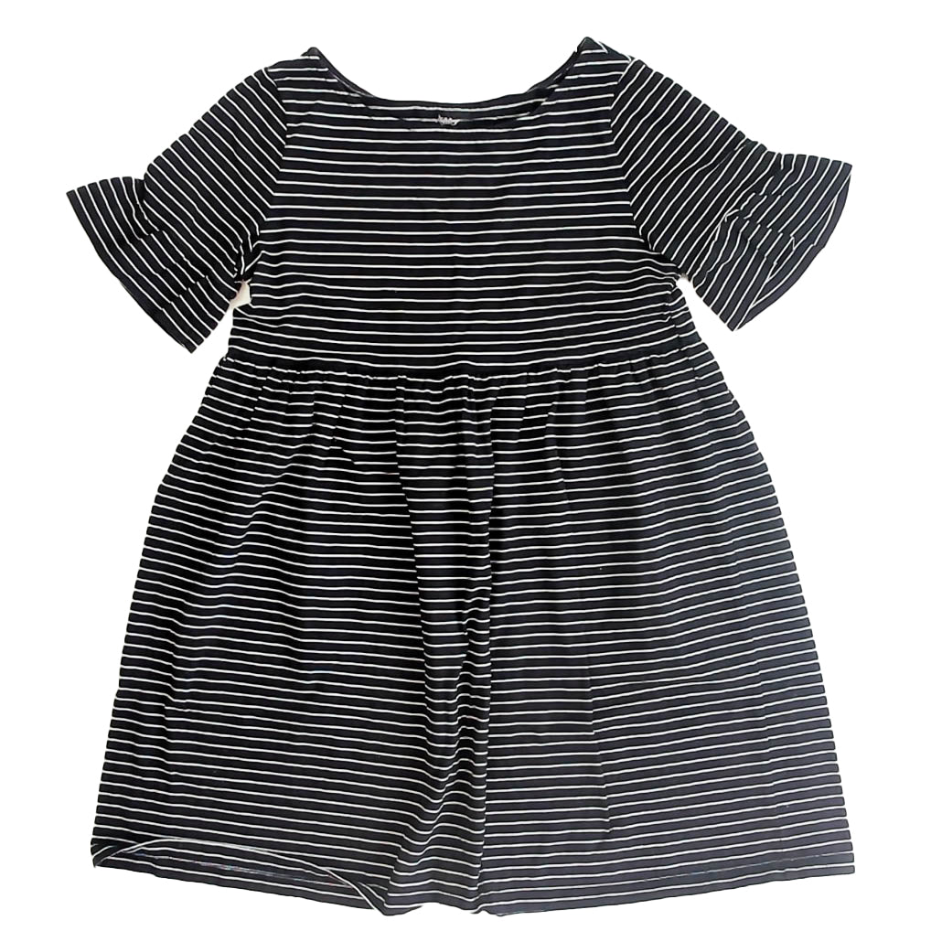 Tea Collection Girls Black Stripe Dress Size: 12 Years Black Stripe