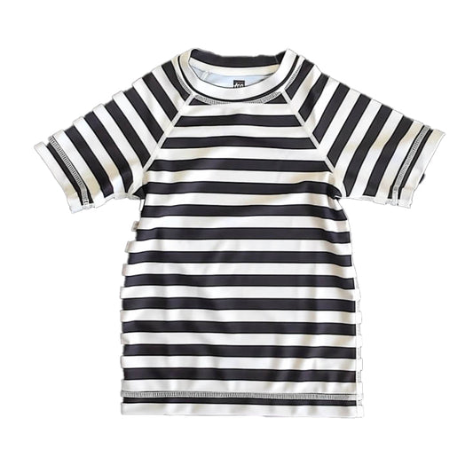 Tea Collection Boys Black Stripe Rashguard Size: 4T Black Stripe