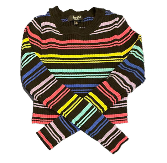 Love Star Girls Black Stripe Sweater Size: 10-12 Years