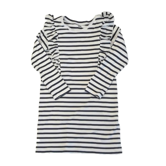 Tea Collection Girls Black Stripe Dress Size: 8 Years Black Stripe
