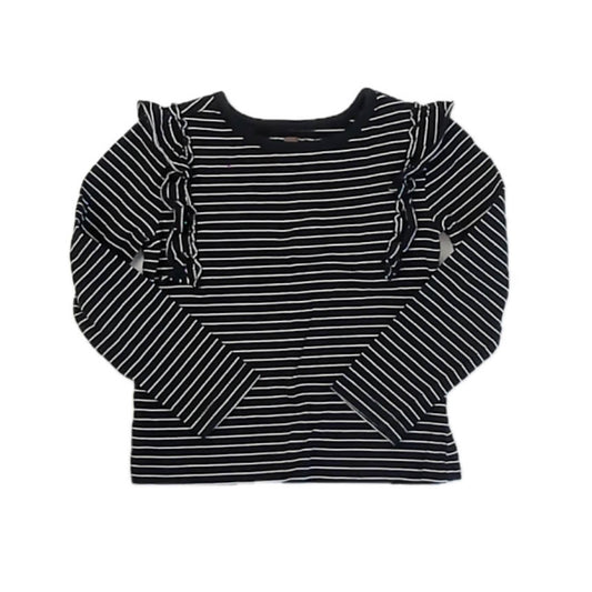 Tea Collection Girls Black Stripe Long Sleeve T-Shirt Size: 4T Black Stripe