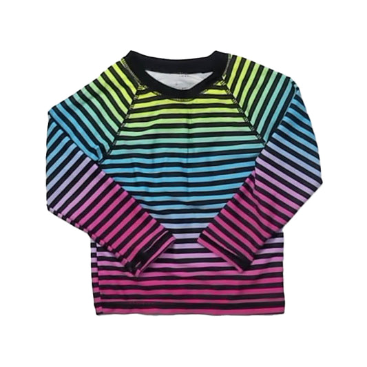 Rockets of Awesome Girls Black Stripe Rashguard Size: 2T Black Stripe