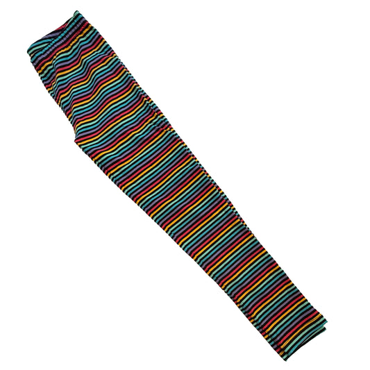 Mightly Girls Black Stripe Leggings Size: 6-14 Years Black Stripe