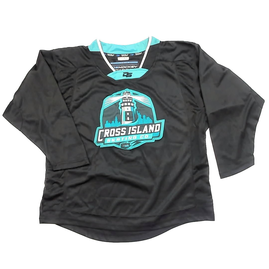 Cross Island Skating Co. Boys Black | Teal Sports Jersey Size: S Black | Teal