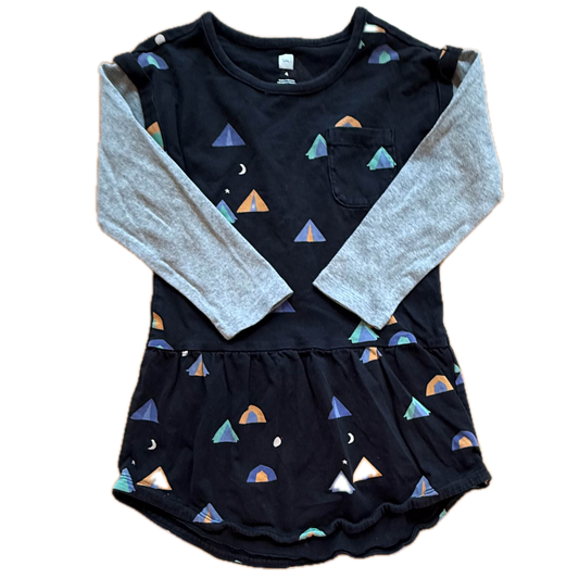 Tea Collection Girls Black Tents Dress Size: 4T Black Tents