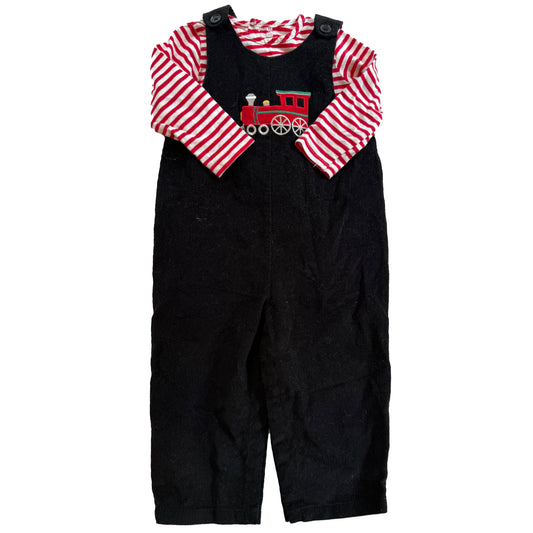 Unknown Brand Boys Black Train Overalls Size: 18 Months Black Train
