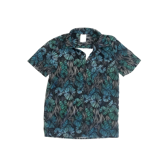 All In Motion Boys Black Tropical Button Down Short Sleeve Size: 8 Years Black Tropical