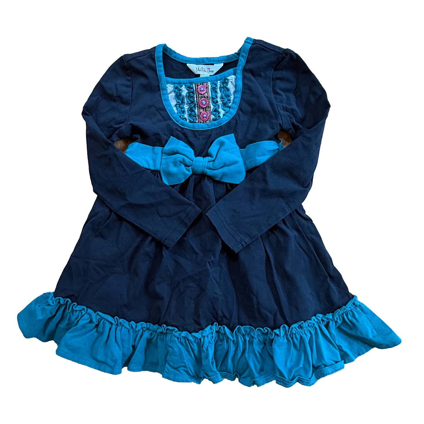 Matilda Jane Girls Black | Turquoise Dress Size: 2T Black | Turquoise