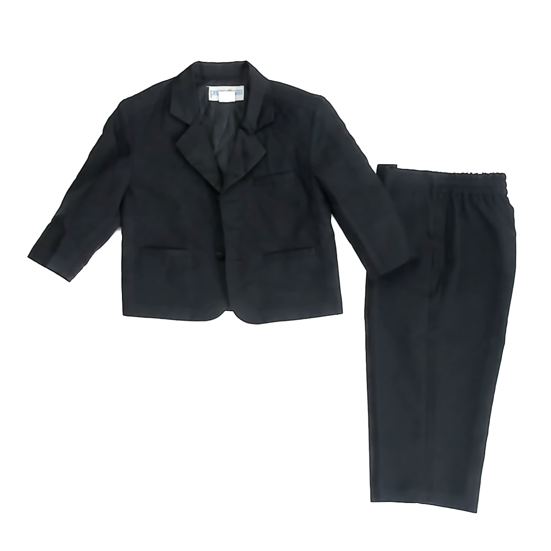 Peanut Butter Collection Boys Black Tuxedo Special Occasion Outfit Size: 2T Black Tuxedo