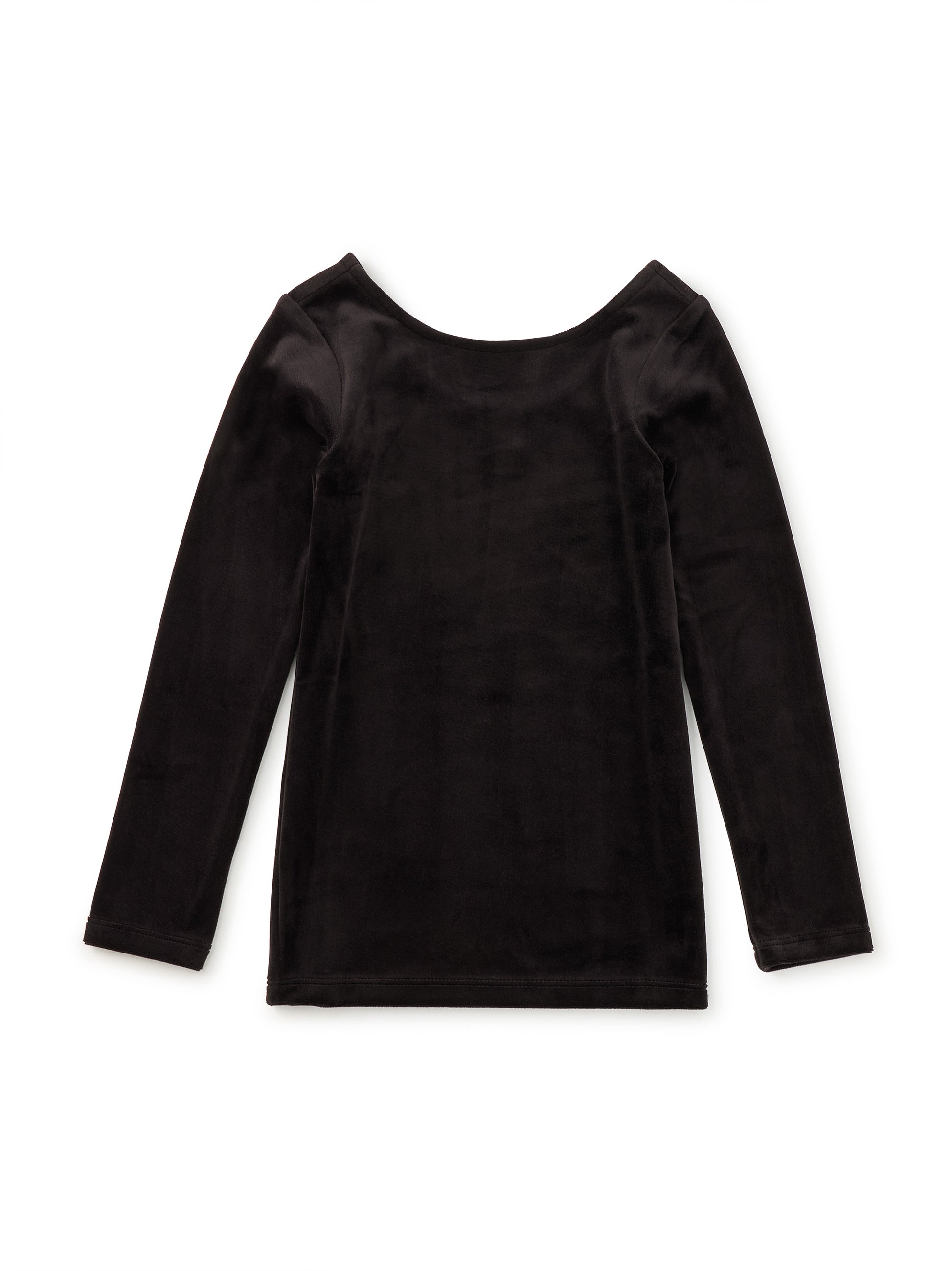 Tea Collection Girls Black Velour Long Sleeve Shirt Size: 5T Black Velour