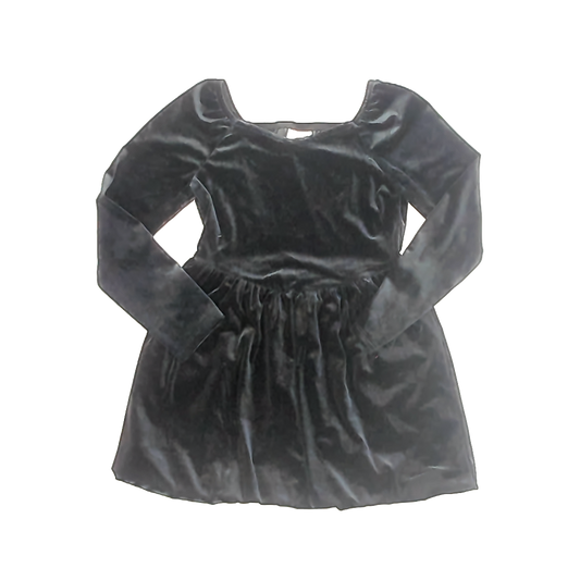 Cat & Jack Girls Black Velour Dress Size: 6-7 Years Black Velour