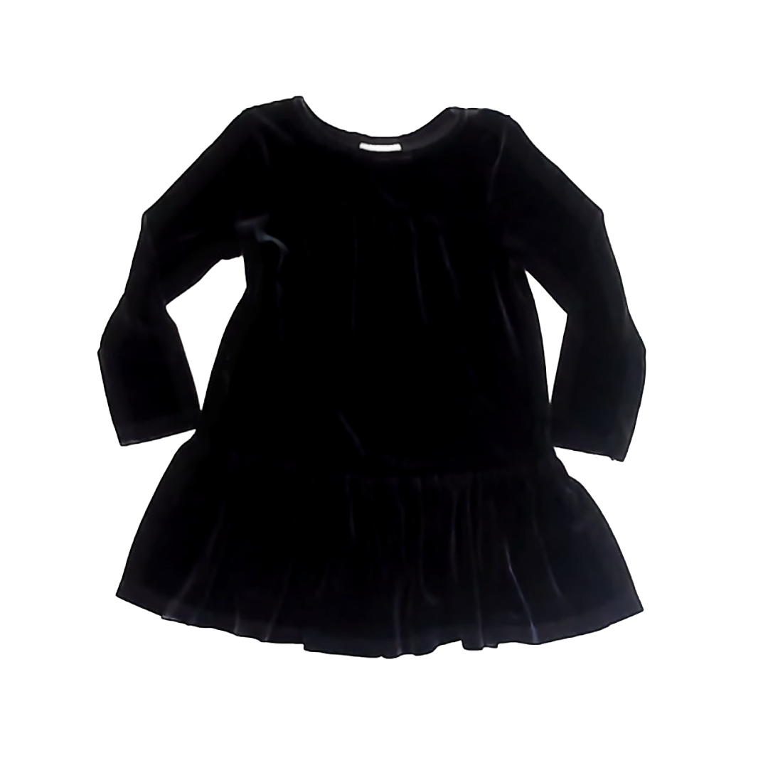 Cat & Jack Girls Black Velvet-y Dress Size: 3T Black Velvet-y