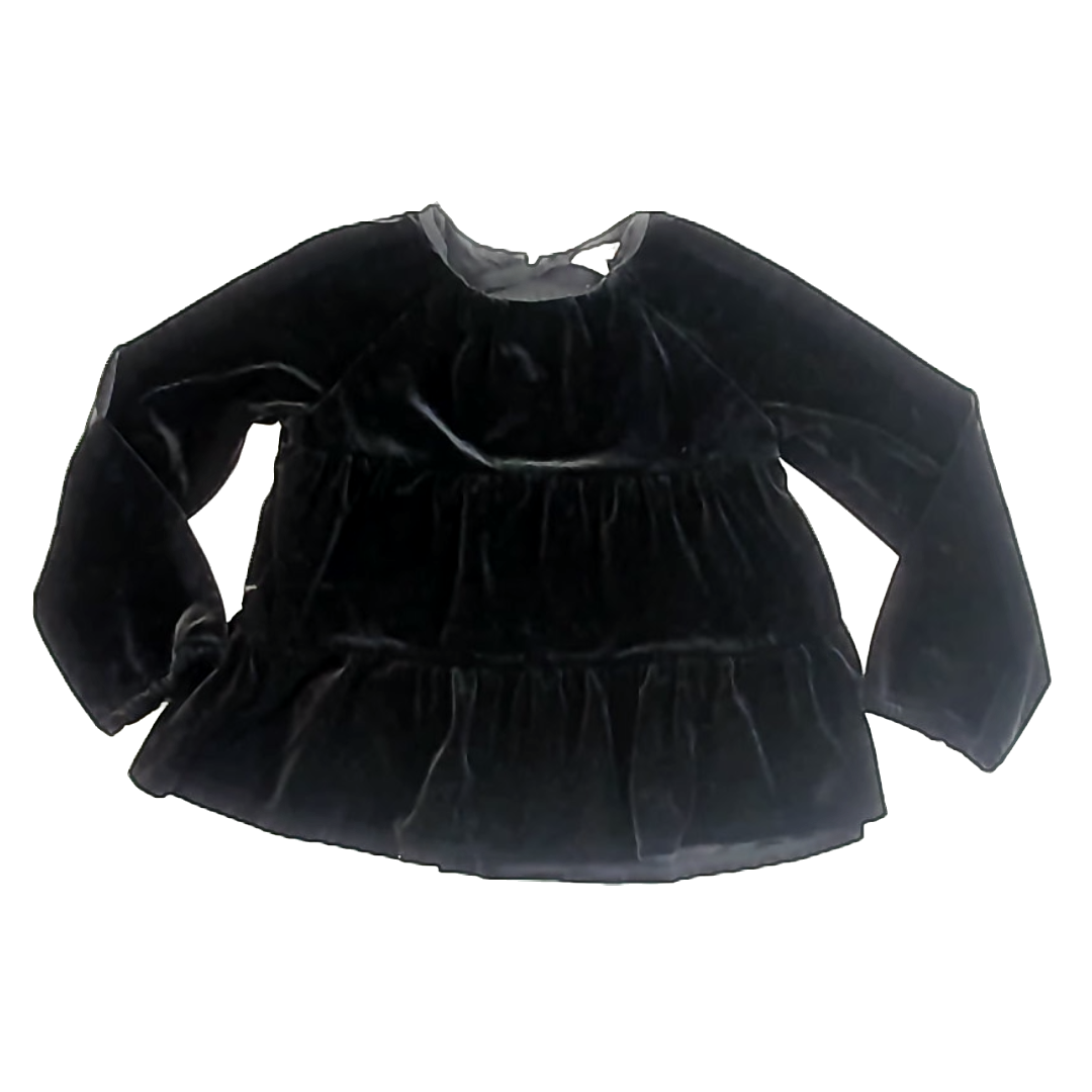 Crewcuts Girls Black Velvet Long Sleeve Shirt Size: 4-5T Black Velvet