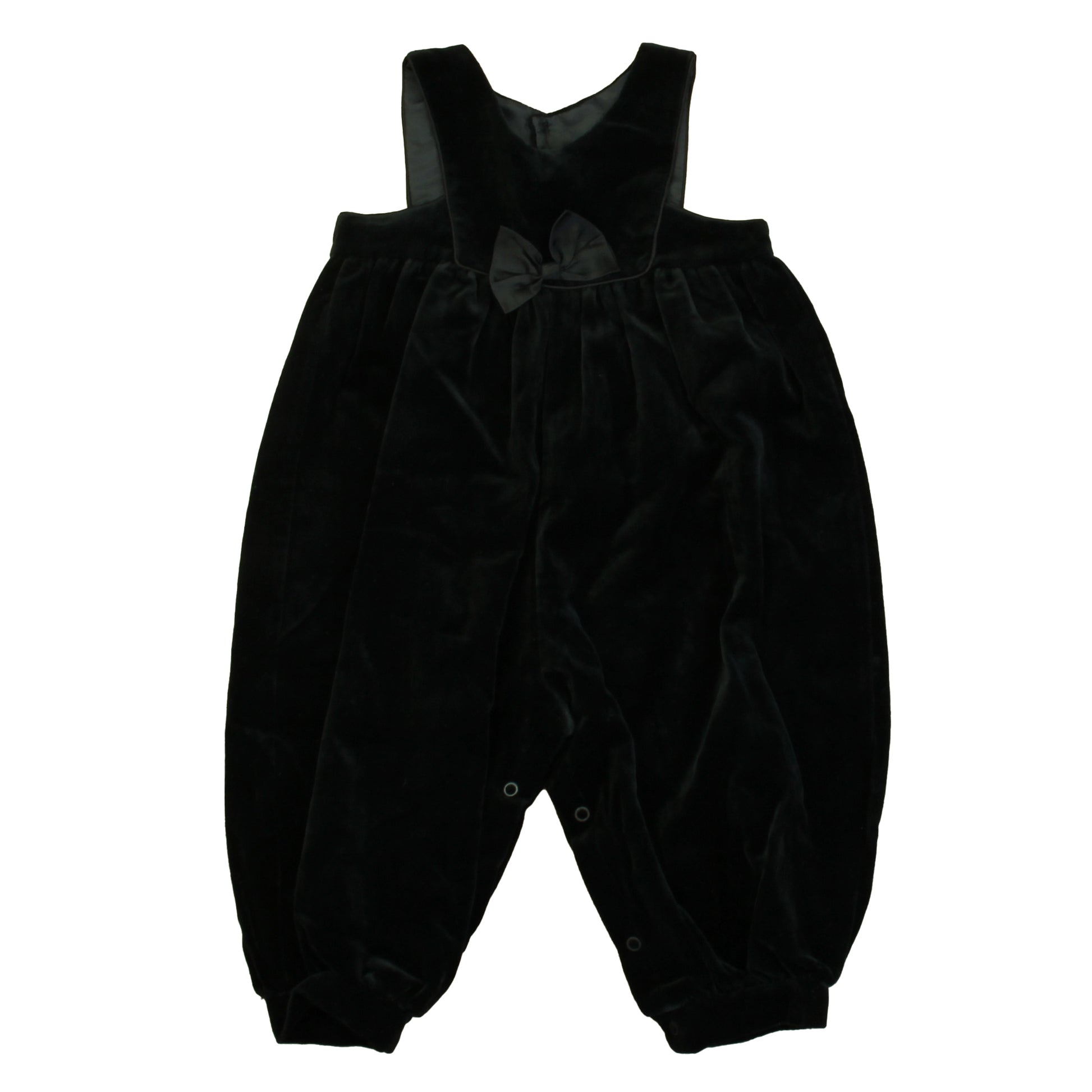 CI Castro & Co. Girls Black Velvet Romper Size: 18 Months Black Velvet