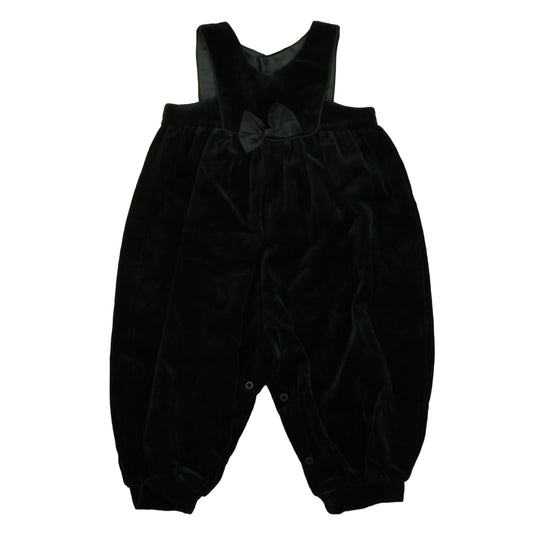 CI Castro & Co. Girls Black Velvet Romper Size: 18 Months Black Velvet