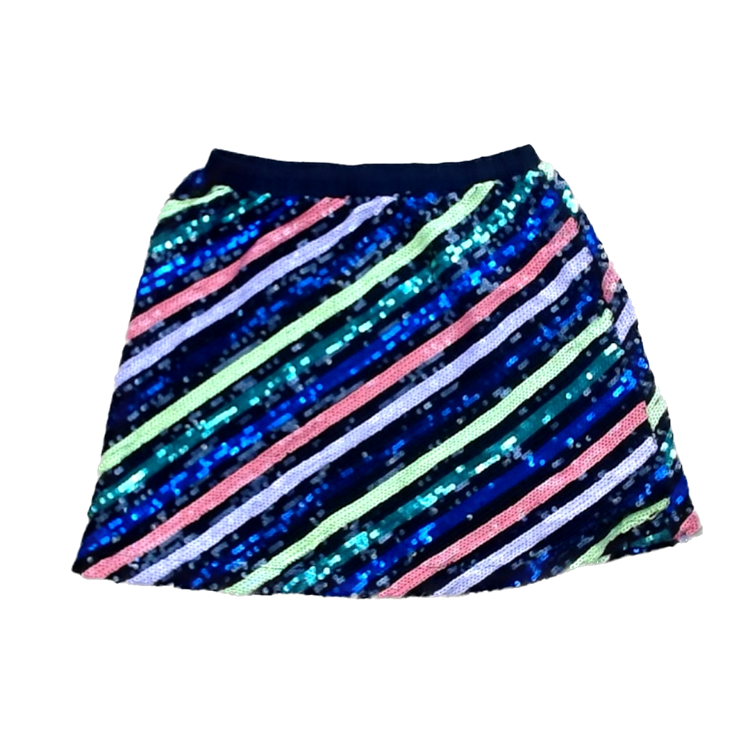 Rockets Of Awesome Girls Black w/Multi Color Sequins Skirt Size: 12 Years Black w/Multi Color Sequins